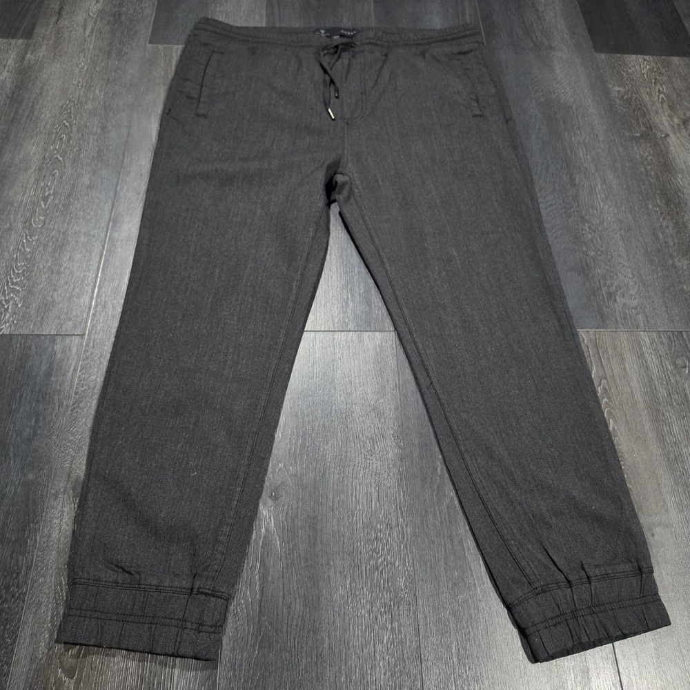 Guess 1981 Gray Textured Jogger Pants Men XL Drawstring Elastic Waist Casual
